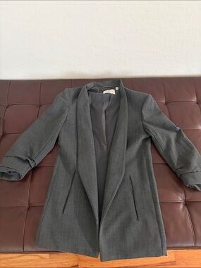 Aritizia: Babaton Dark Gray Longline Open Blazer